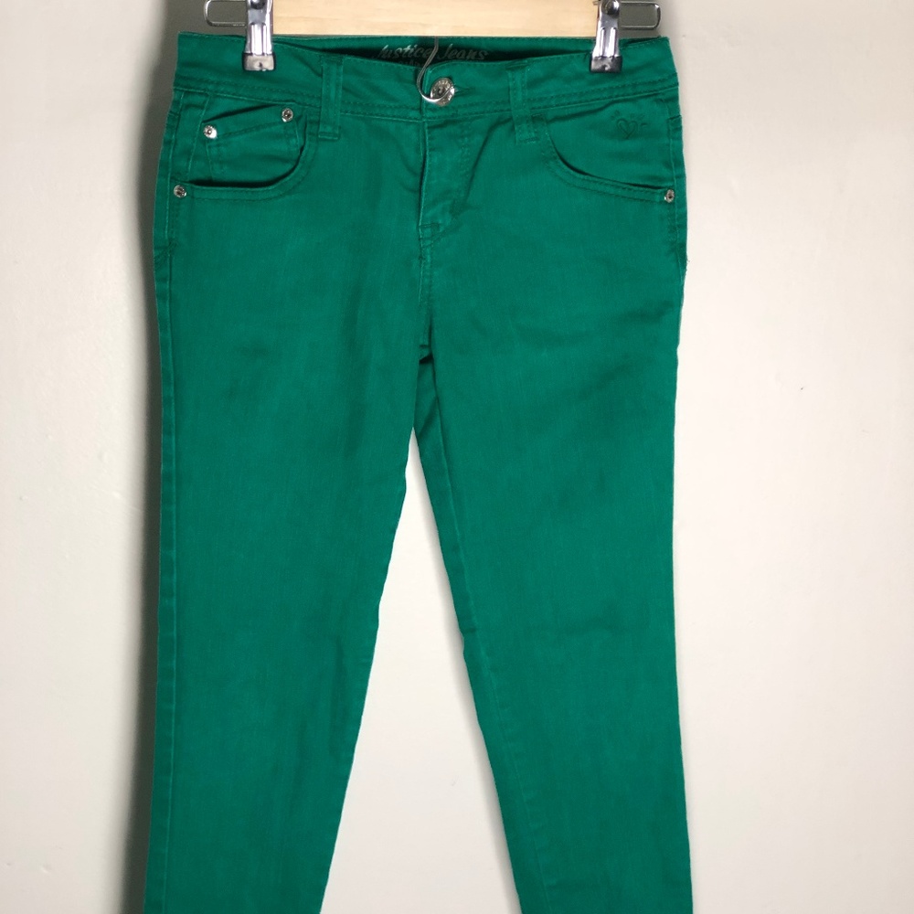 Justice Green Skinny Jeans (14R)